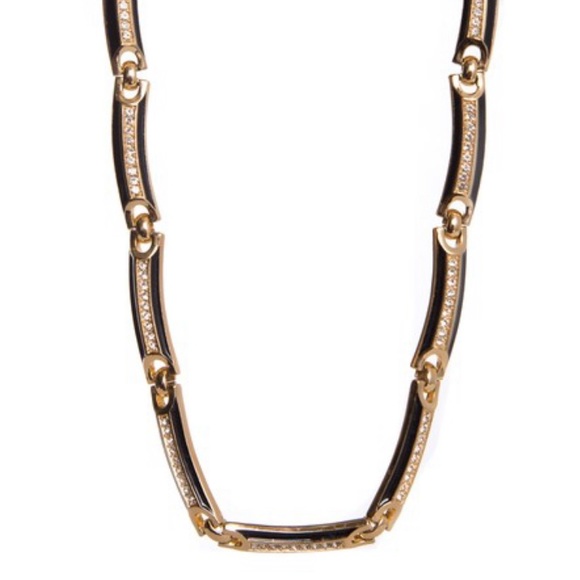 CHRISTIAN DIOR GOLD TONE AND RHINESTONE NECKLACE - Picture 9 of 12